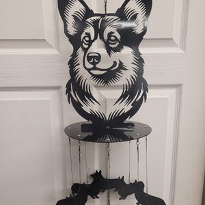 Black Metal Corgi Wind Chime